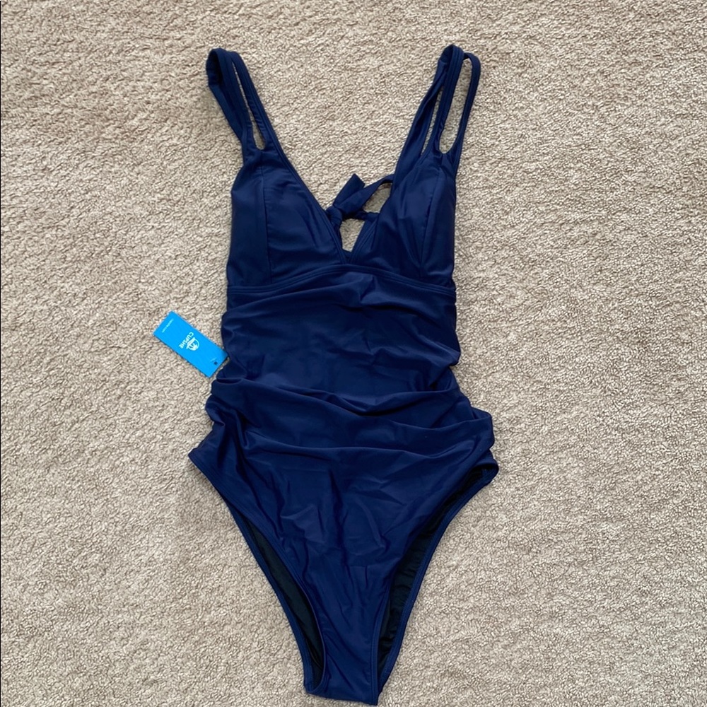 Cupshe Navy Blue One-Piece Swimsuit